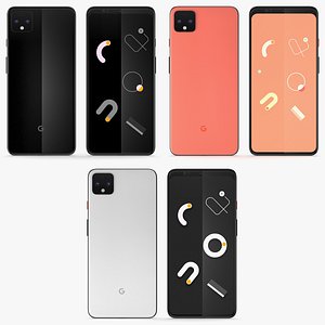 3 colors google pixel 3D model