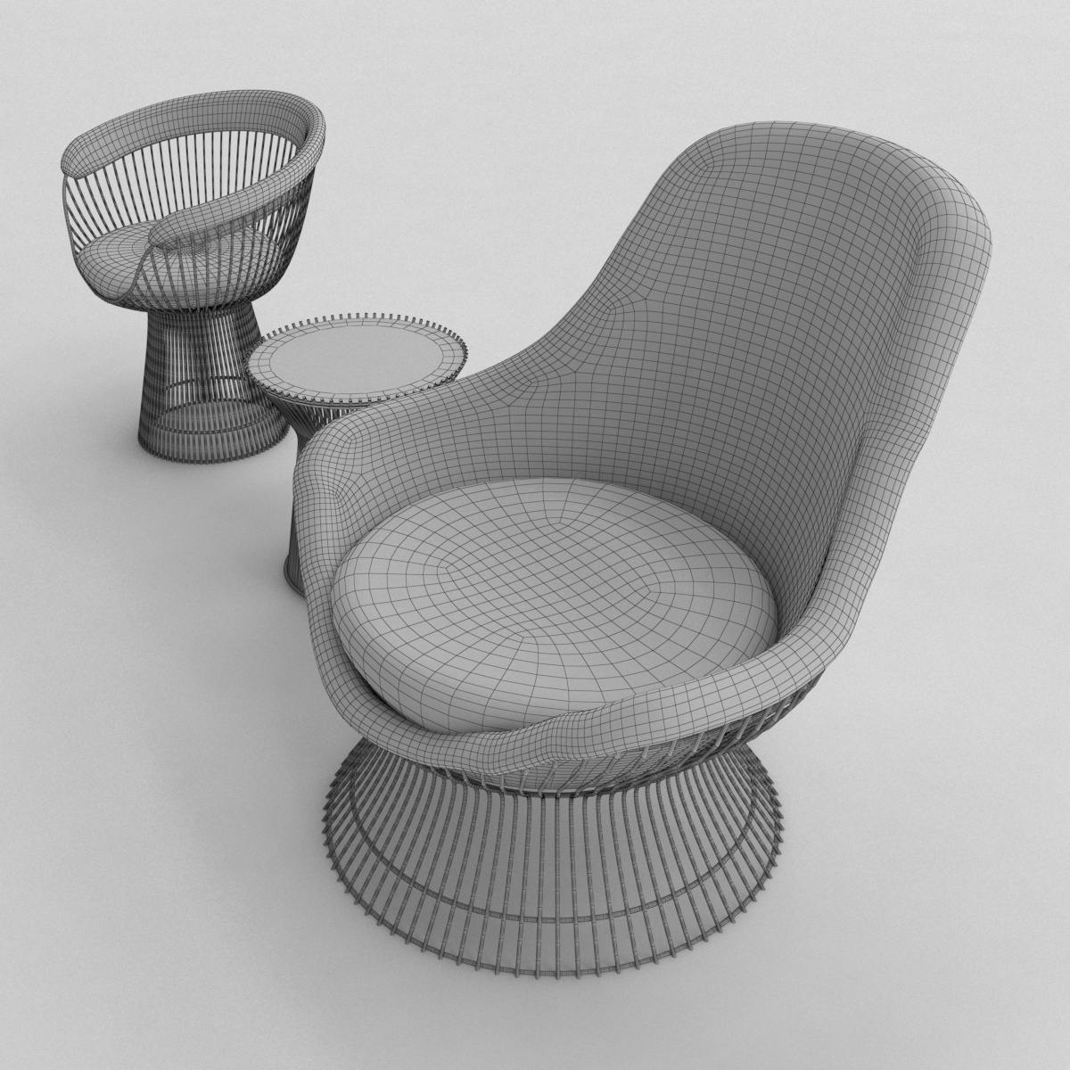 3D knoll platner seating model TurboSquid 1346535