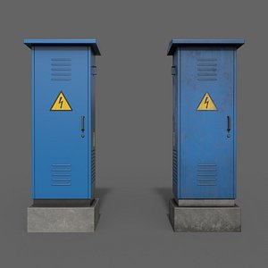 3D PBR Electric Box Blue V2