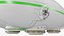Futuristic Hybrid Transport Airship White with Interior Rigged