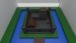 3D Low poly castle