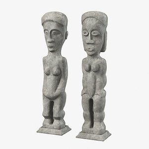 pair tall carved 3d model