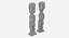 Coppia di figure primitive oceaniche intagliate in legno alto