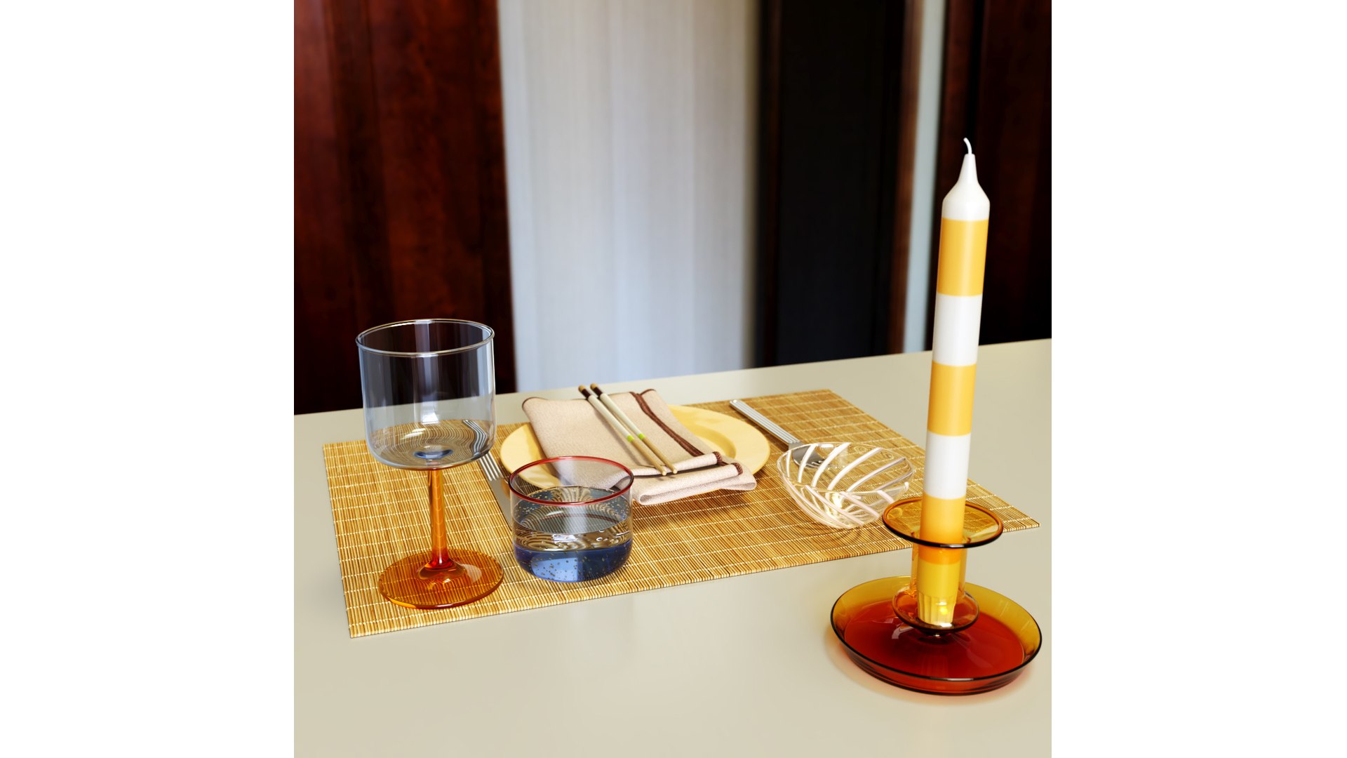 Hay Bamboo placemat Set 3D model TurboSquid 2070249