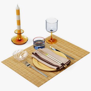 Hay Bamboo placemat Set 3D model