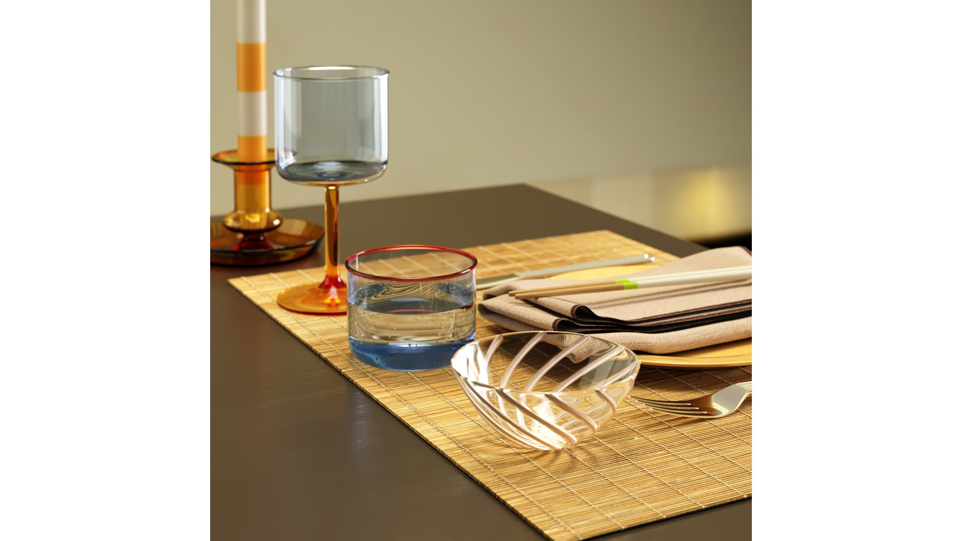 Hay Bamboo placemat Set 3D model TurboSquid 2070249