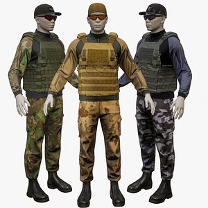 Tactical Gear Pack PRO 01a 3D