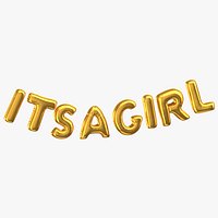 Golden Foil Balloons Words Its a Girl
