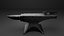 Enclume de forgeron avec marteau en low-poly