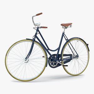 3d city bike blue rigged model