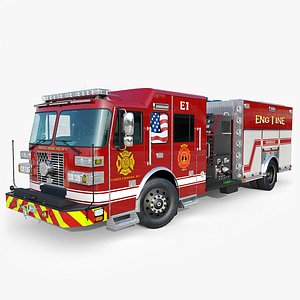 3D Fire Truck Custom Pumper Doyle Hose