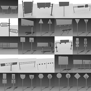 large street sign 3d obj