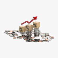 Percentage Arrow Graph with Coins
