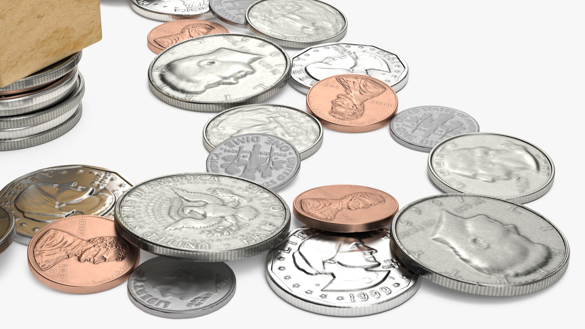 Percentage Arrow Graph With Coins 3D Model - TurboSquid 2278930