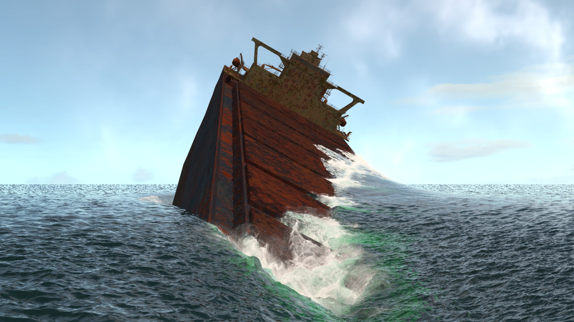 Bulk Carrier Wreck Dynamic Simulation 3D - TurboSquid 2276629
