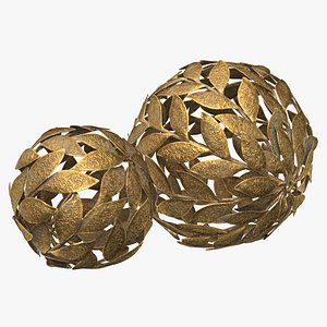 Metal Leaf Decorative Ball Set