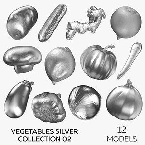 3D Vegetables Silver Collection 02 - 12 models