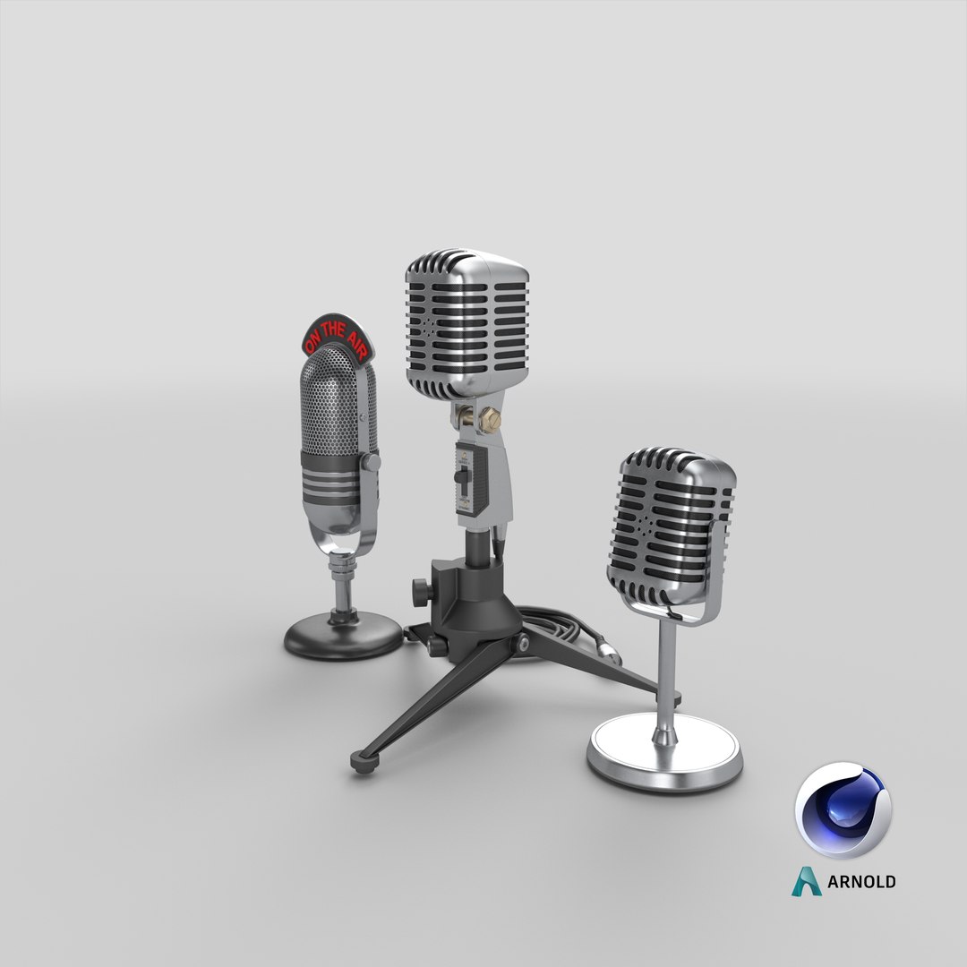 3D Three Retro Microphones https://p.turbosquid.com/ts-thumb/xt/AVs9fK/EA/stemcell_cinema_4d_arnold_render/png/1660580925/1920x1080/fit_q87/8c38e5c15f68c48b2bc7dd7759a2f1fe61bb833c/stemcell_cinema_4d_arnold_render.jpg
