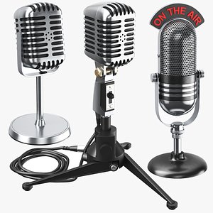 Three Retro Microphones