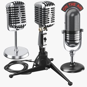 Three Retro Microphones