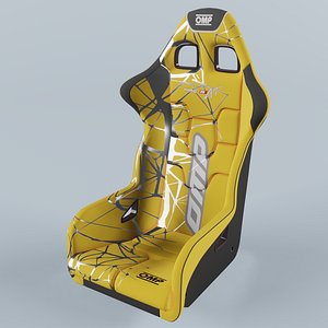 OMP WRC-R ART Racing Seat Yello 3D model
