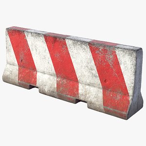 3D model pbr concrete barrier