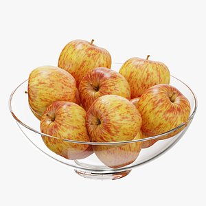 Glass footed fruit bowl set 15 3D model