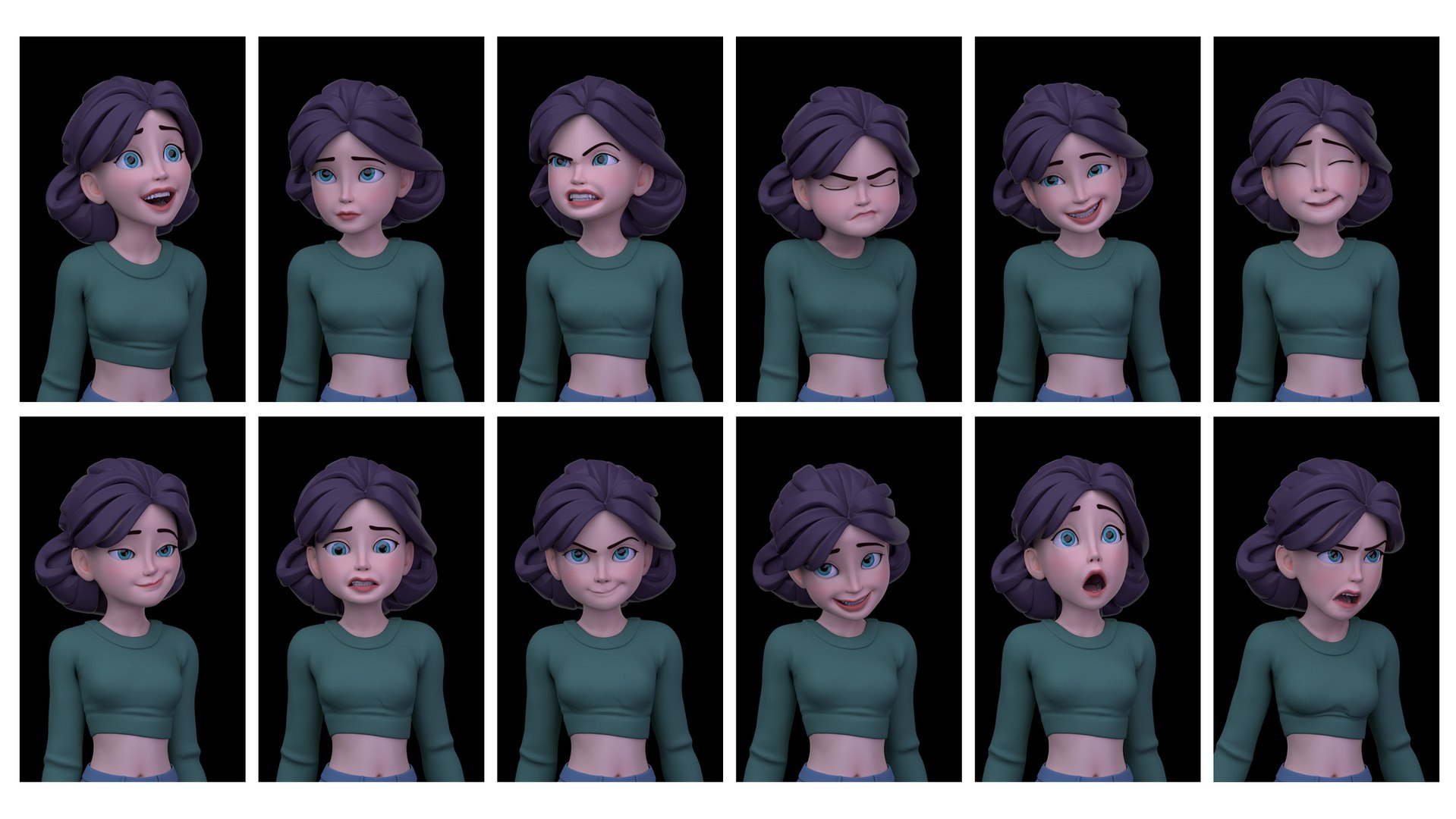 3D Cartoon Girl Character Maya Rig - TurboSquid 2196063