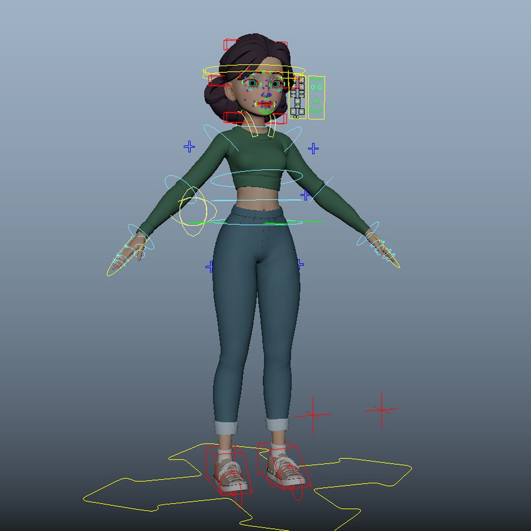 3D Cartoon Girl Character Maya Rig - TurboSquid 2196063
