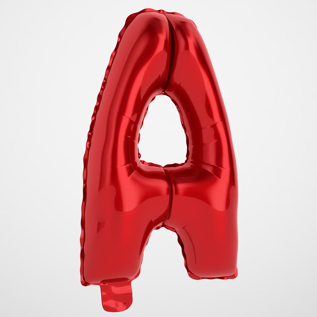 3D Model Balloon Letter Red - TurboSquid 1382459