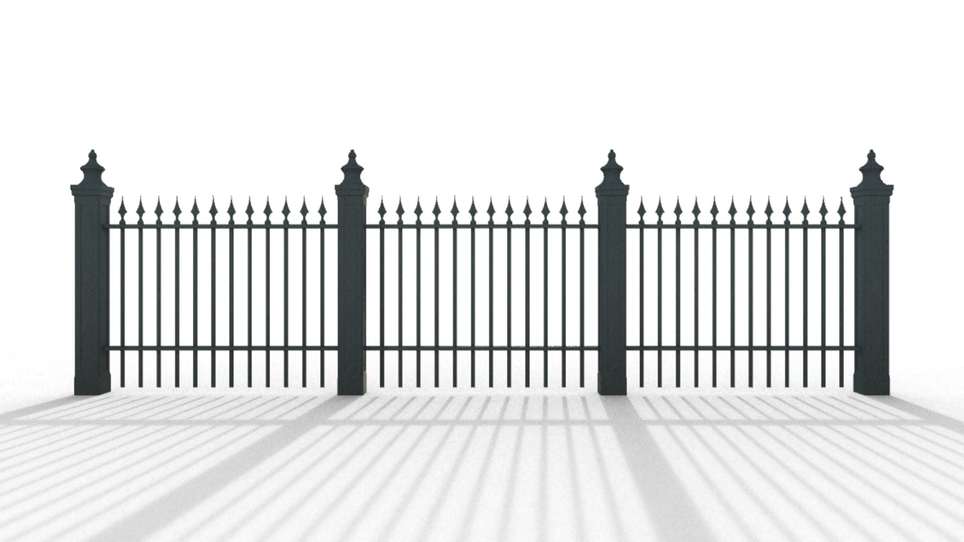 classic cast iron fence 3d model