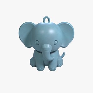 3D model Baby Elephant Keychain Cute 3D STL File for Kids and Animal Lovers Printable Elephant Charm