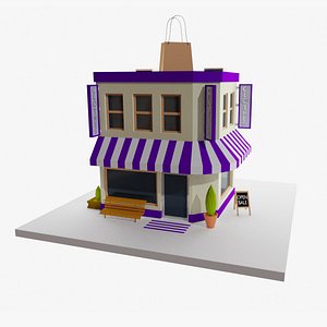 Low Poly Clothes Store 3D model