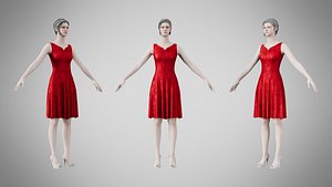 Dress 36 Ruby Velvet With Design