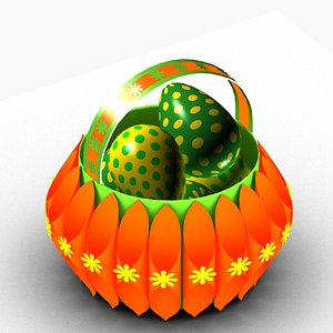 Easter eggs in basket
