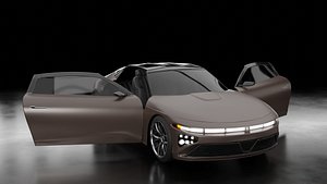 Generic Futuristic Concept Super Car with Taxi and Police texture 3D model