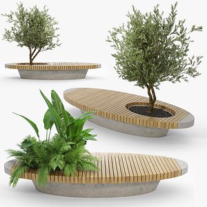 Bench flowerbed