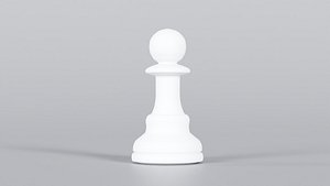 3D Realistic Chess Pwan White 3D Model True PBR Renders Zero Cleanup UVs 4K PBR Textures