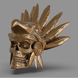 Eagle Aztec Skull 3D model