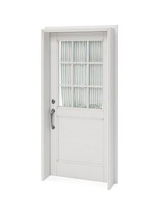 3D vintage door window curtain model