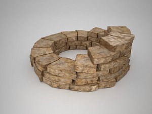 3D model Round Stone Courtyard 3D Model 8K Texture