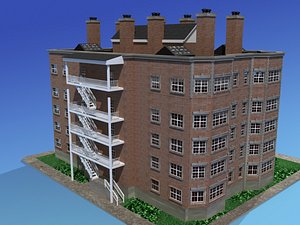 apartment building urban 3d max