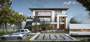Modern style villa high-end fashion self-built home stay hotel building holiday villa 3D model