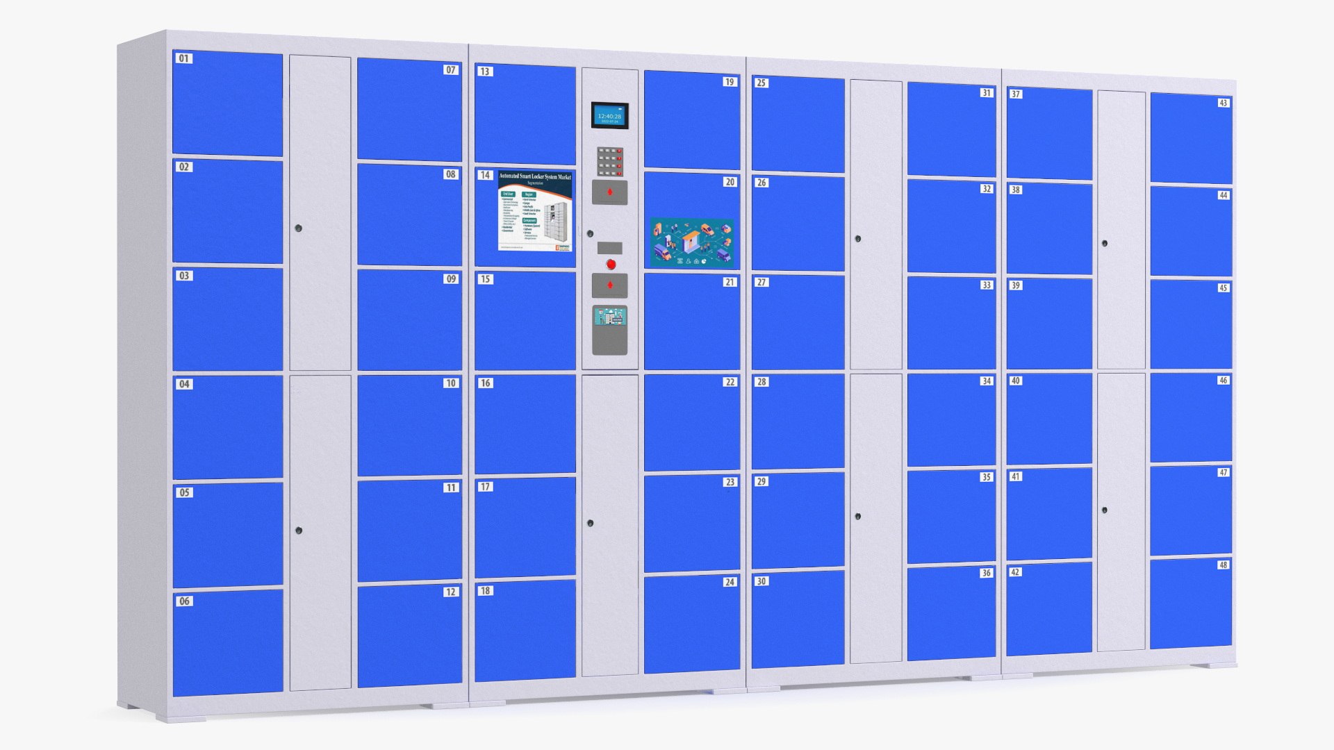 Automatic System Key Supermarket Blue 3D model preview
