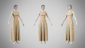 Dress 31 Retro Geometric Abstract 3D