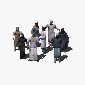 Arab Civilians x8 Rigged