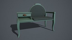 3D pbr old armchair table