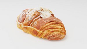 Croissant with almond creme 3D