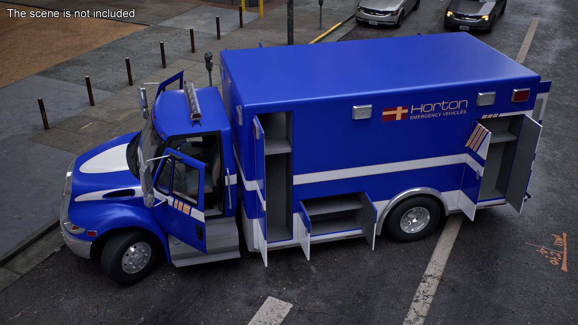 3D International Durastar Ambulance Truck Rigged for Cinema 4D