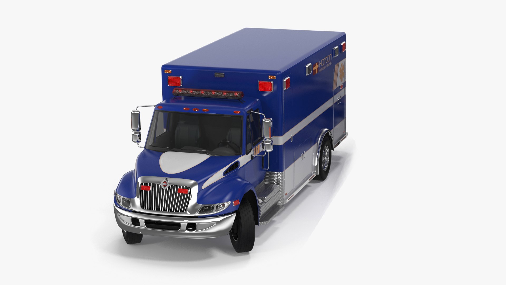 International Durastar Ambulance Truck Rigged for Cinema 4D 3D model preview